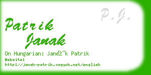 patrik janak business card